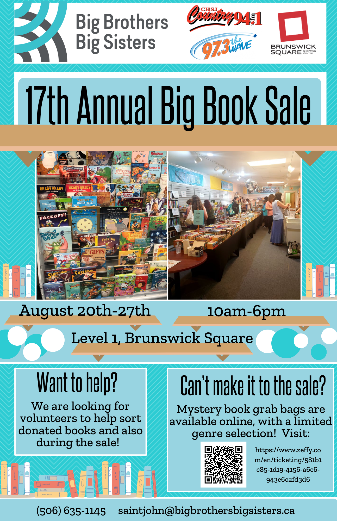 Big Brothers Big Sisters 17th Annual Big Book Sale Discover Saint John